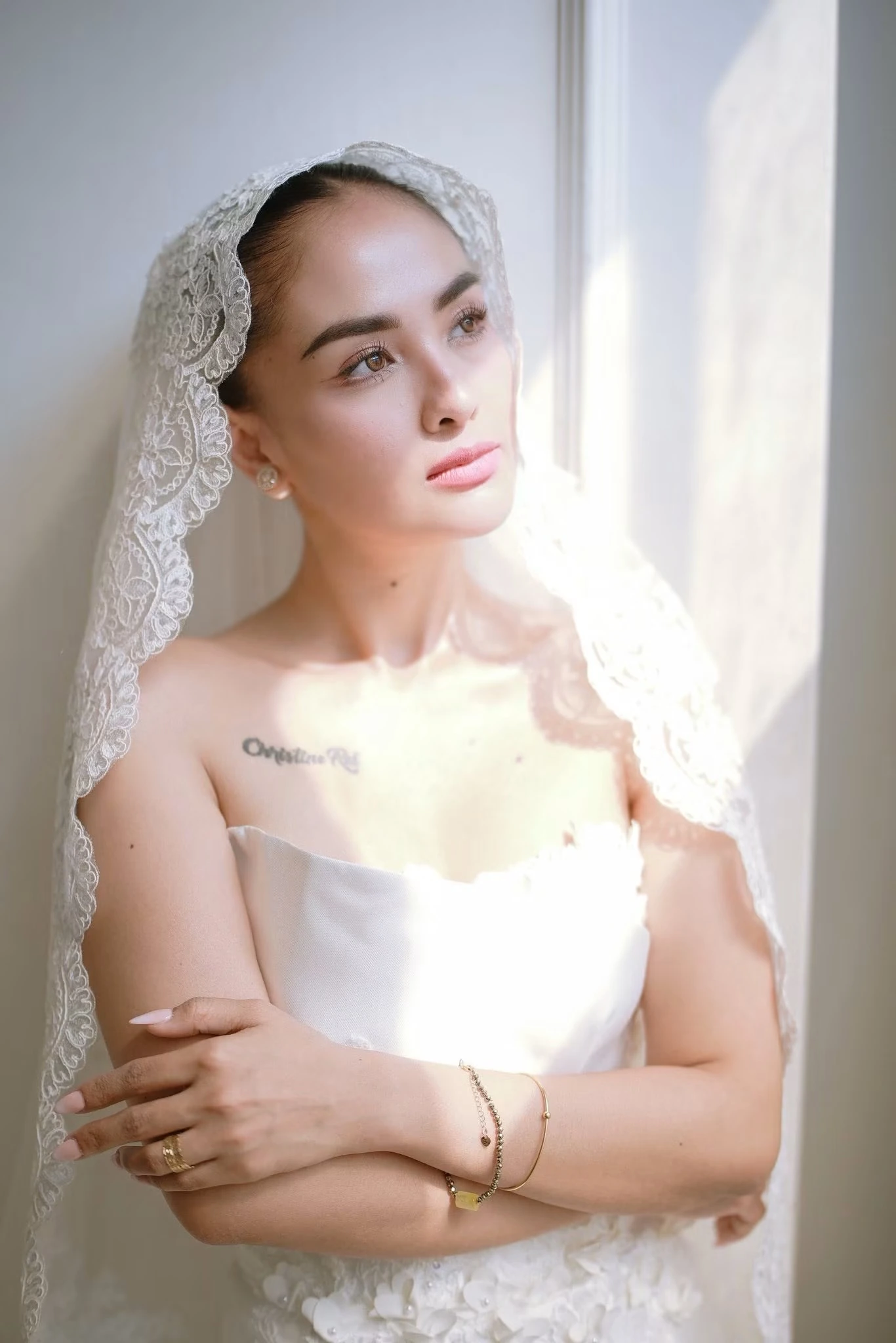 Off-white Mantilla Veil from Wedding Veils