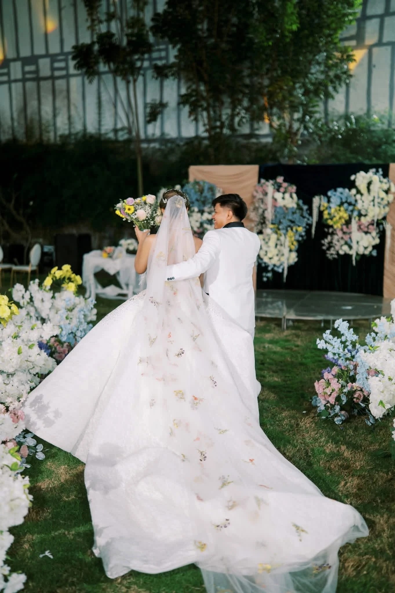 Flora Veil (Full length design) — made-to-order bridal piece by Pinky Lamasan